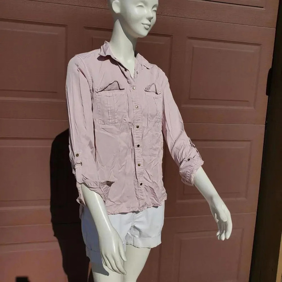 Nordstrom Thread & Supply 100% Lyocell Women's Size Medium Button Down Shirt EUC - Picture 3 of 15